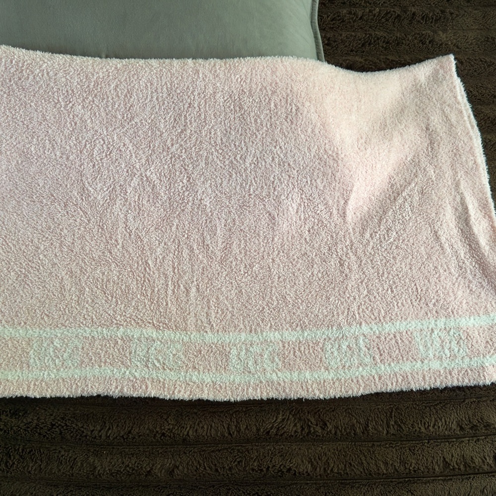 UGG Pink Baby Blanket with White Details